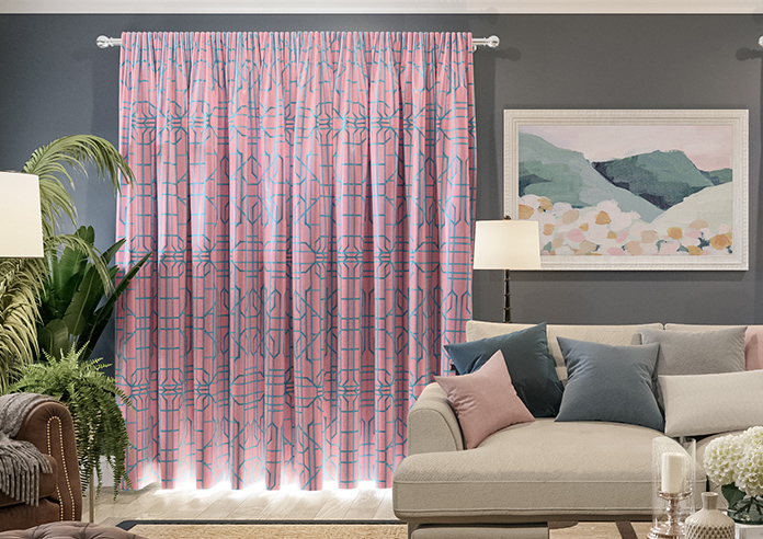 Bamboo Candy, Blue Pink - Made To Measure Curtains - Image 7